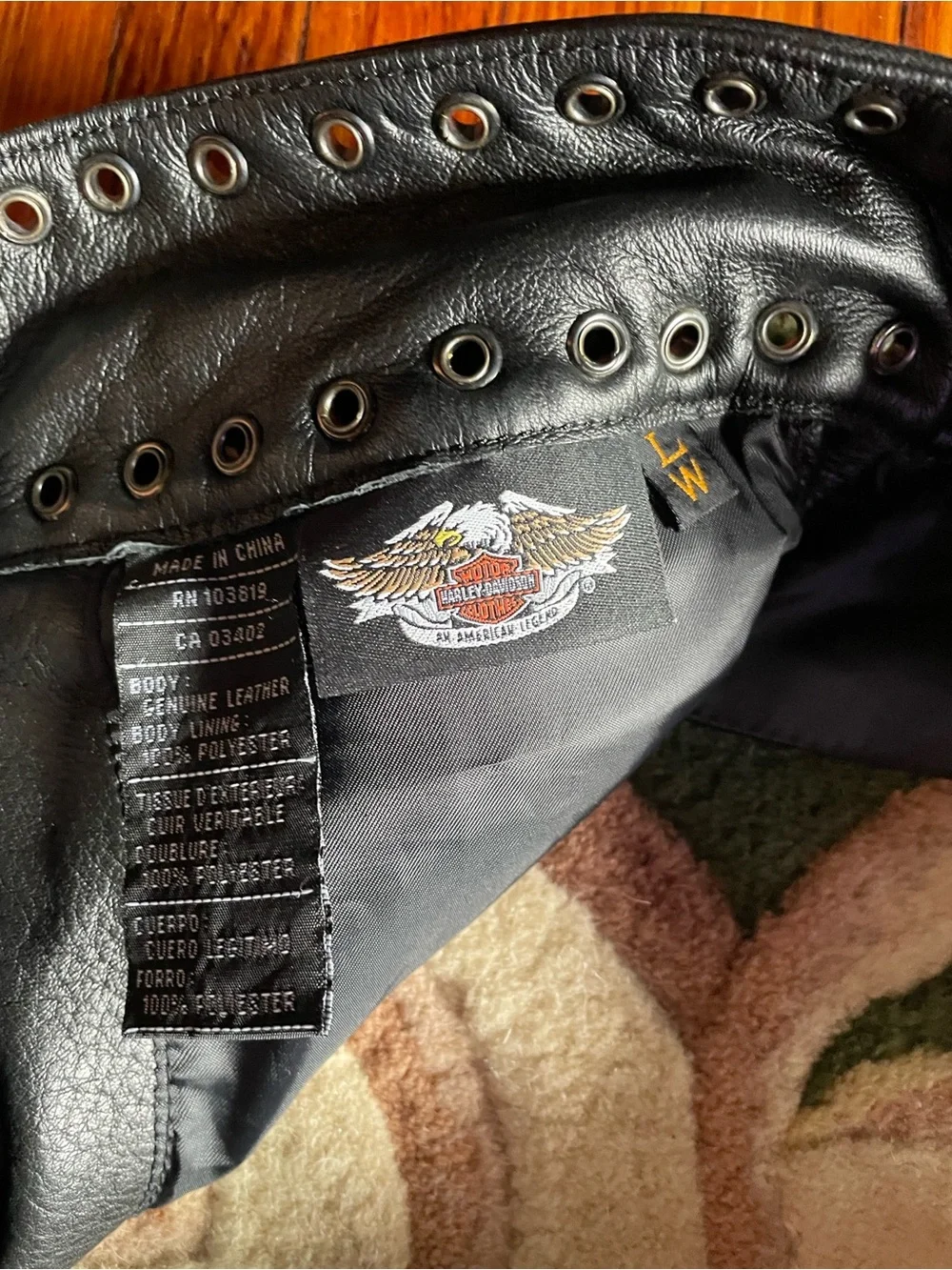 Harley-Davidson WOMEN’S Large Black Leather CHAPS w/ Studded Waistband